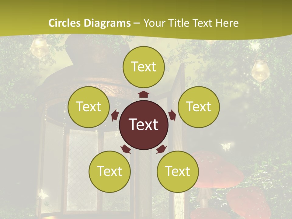 Motyl Lampion Ilustracja PowerPoint Template