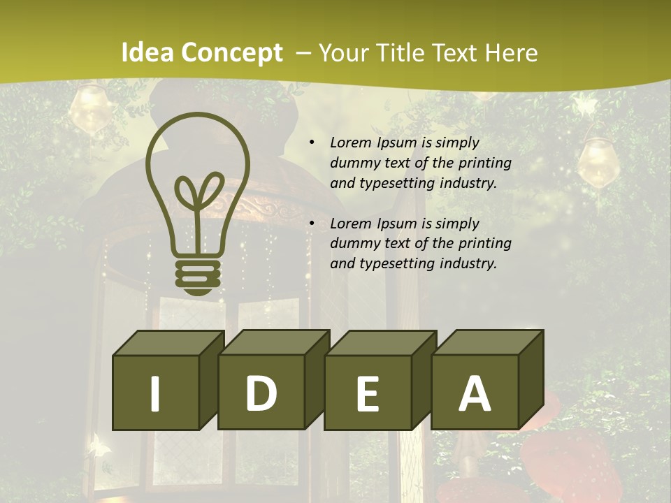 Motyl Lampion Ilustracja PowerPoint Template