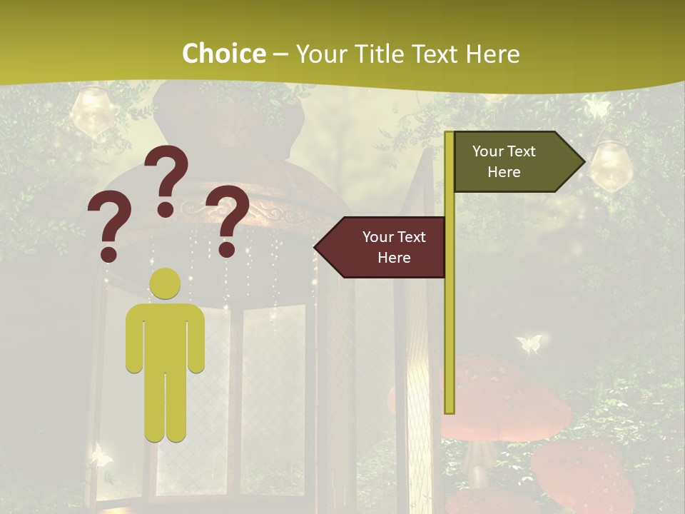 Motyl Lampion Ilustracja PowerPoint Template