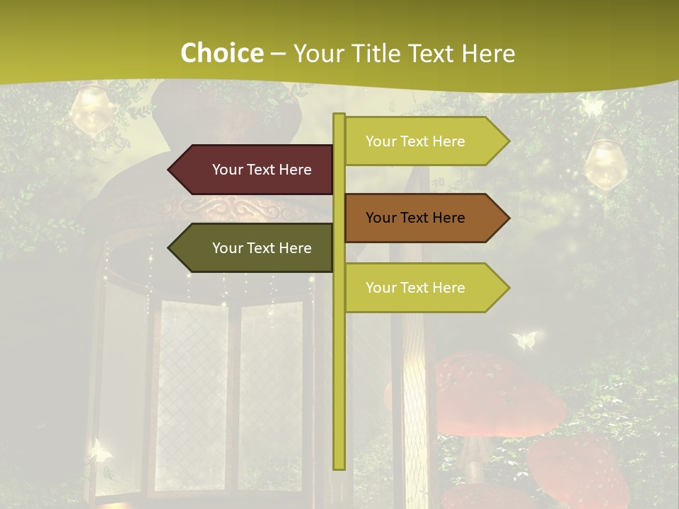 Motyl Lampion Ilustracja PowerPoint Template