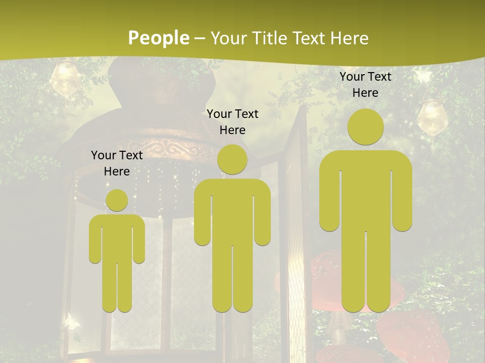 Motyl Lampion Ilustracja PowerPoint Template