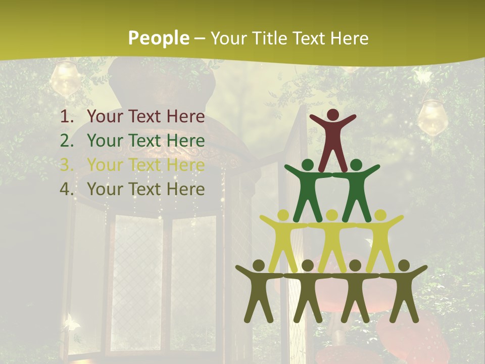 Motyl Lampion Ilustracja PowerPoint Template