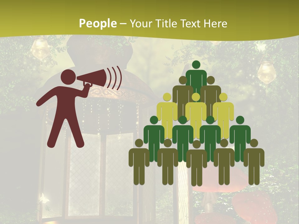 Motyl Lampion Ilustracja PowerPoint Template