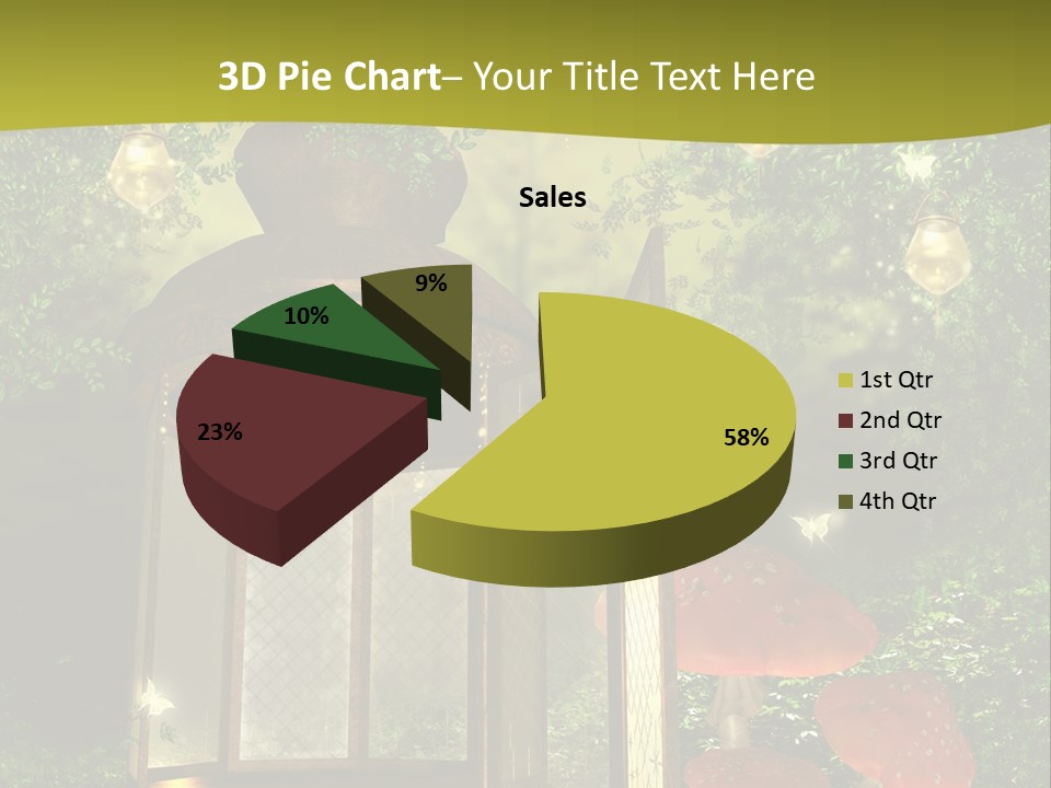 Motyl Lampion Ilustracja PowerPoint Template