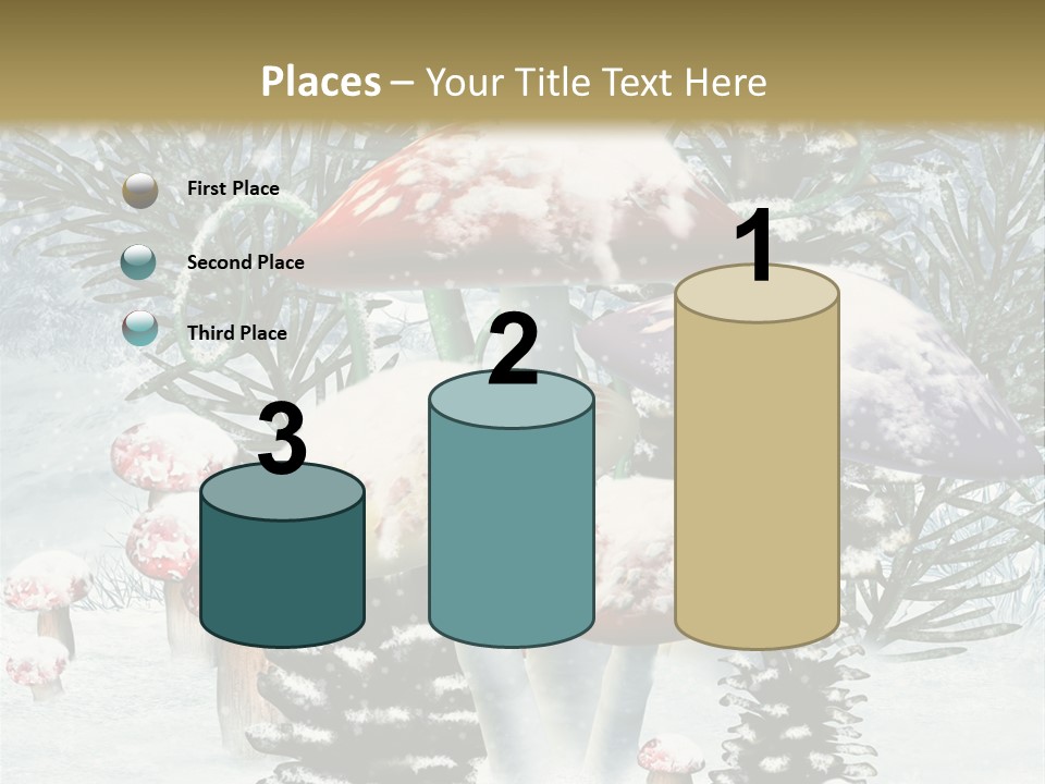 Muchomor Zima Niebieski PowerPoint Template