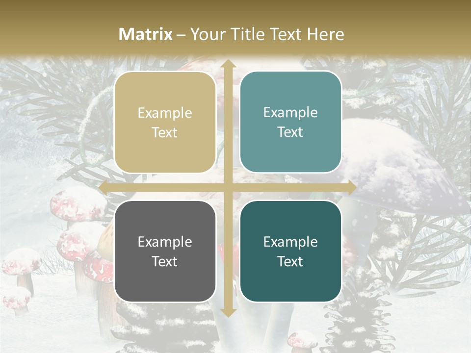 Muchomor Zima Niebieski PowerPoint Template