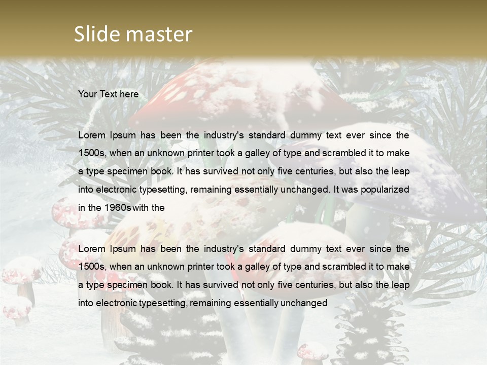 Muchomor Zima Niebieski PowerPoint Template