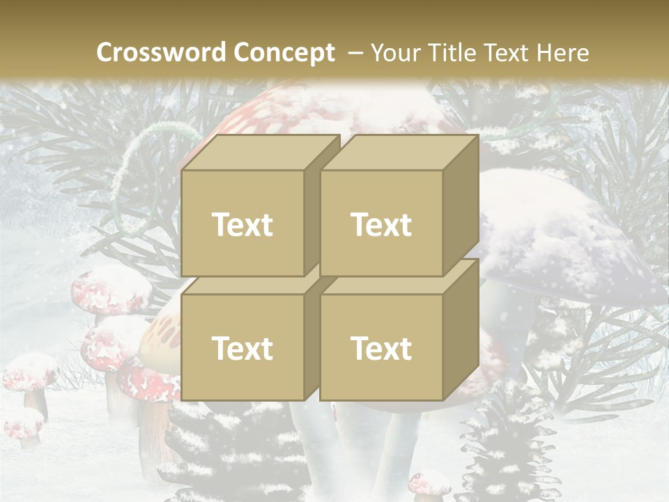 Muchomor Zima Niebieski PowerPoint Template