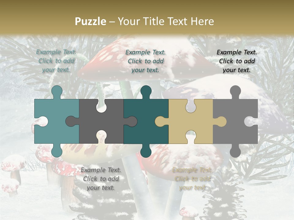 Muchomor Zima Niebieski PowerPoint Template