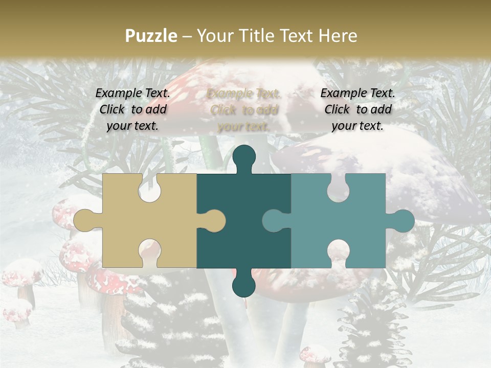 Muchomor Zima Niebieski PowerPoint Template