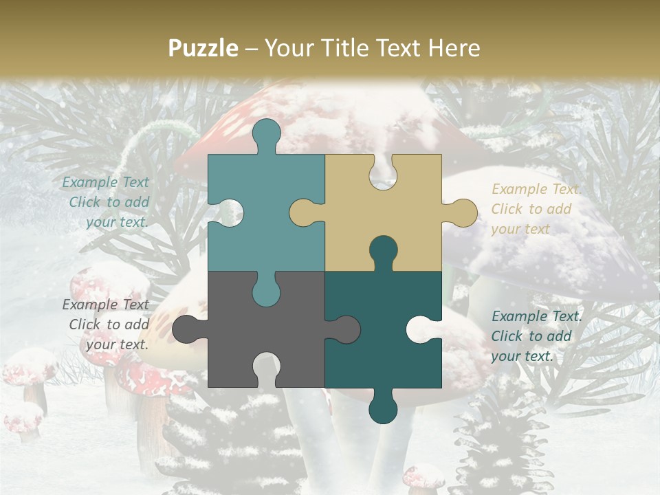 Muchomor Zima Niebieski PowerPoint Template