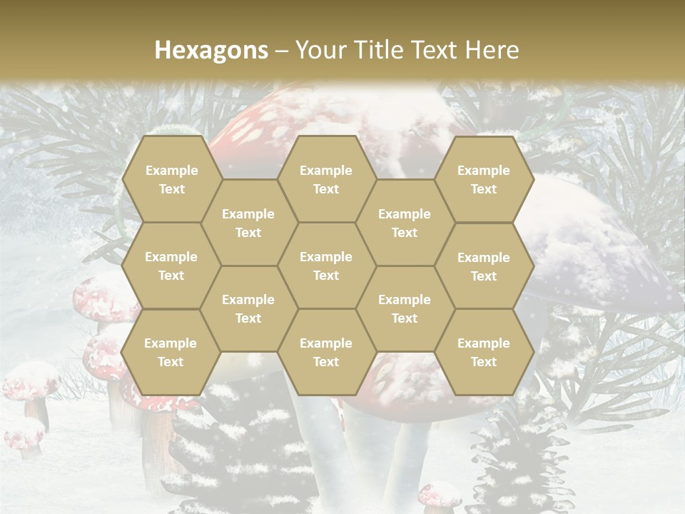 Muchomor Zima Niebieski PowerPoint Template