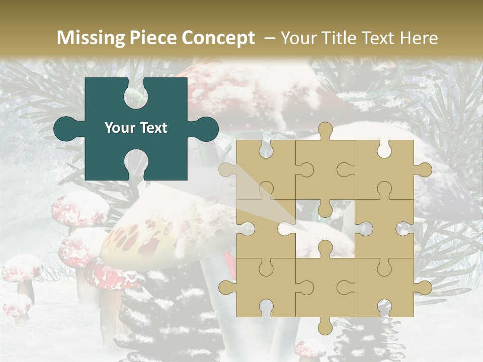 Muchomor Zima Niebieski PowerPoint Template