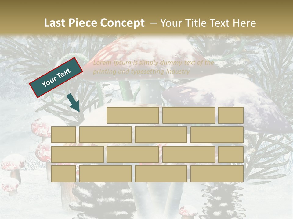 Muchomor Zima Niebieski PowerPoint Template