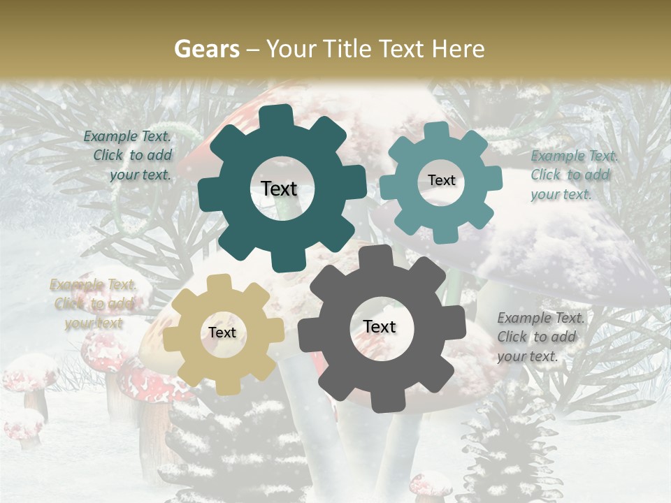 Muchomor Zima Niebieski PowerPoint Template