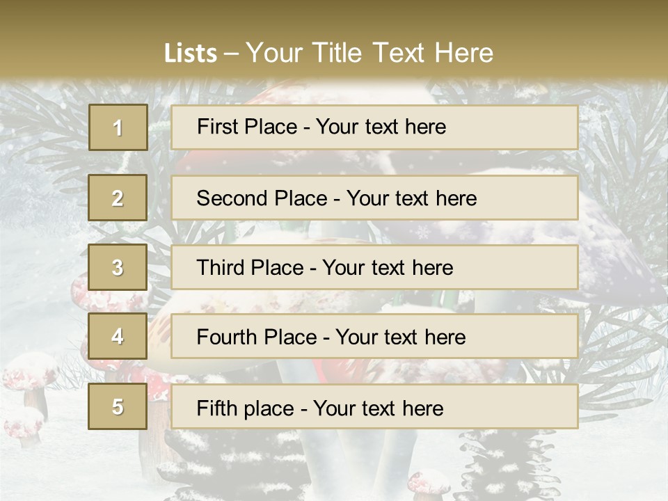 Muchomor Zima Niebieski PowerPoint Template