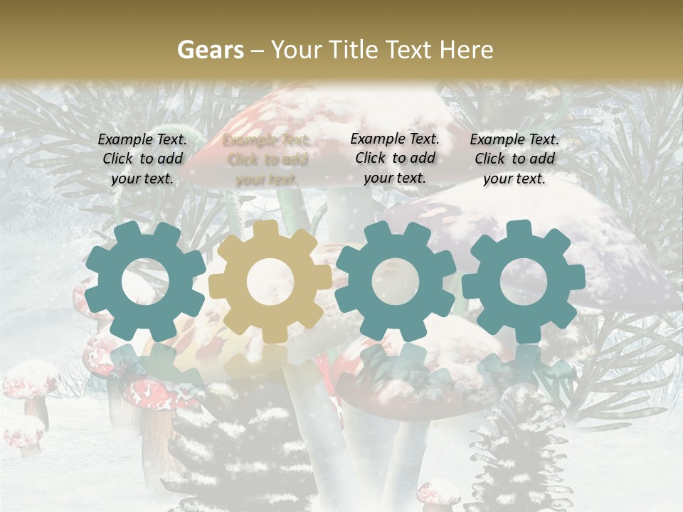 Muchomor Zima Niebieski PowerPoint Template