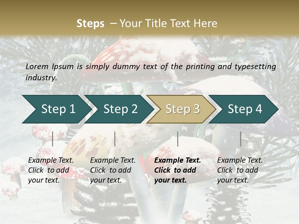 Muchomor Zima Niebieski PowerPoint Template