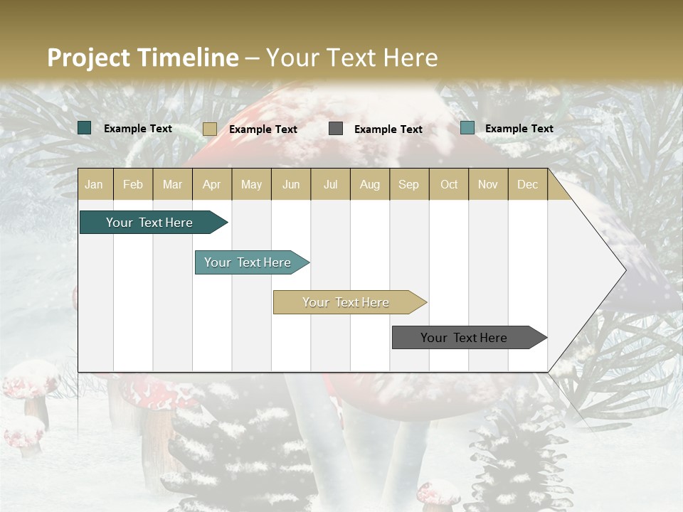 Muchomor Zima Niebieski PowerPoint Template