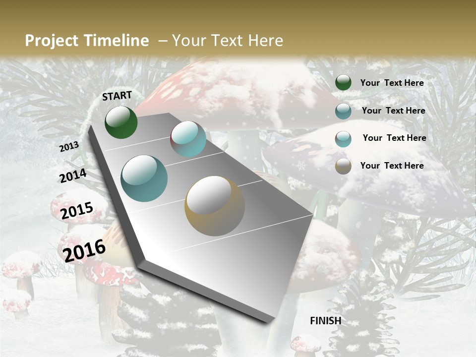 Muchomor Zima Niebieski PowerPoint Template