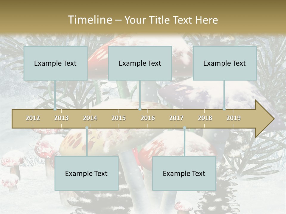 Muchomor Zima Niebieski PowerPoint Template