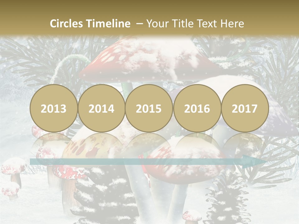 Muchomor Zima Niebieski PowerPoint Template