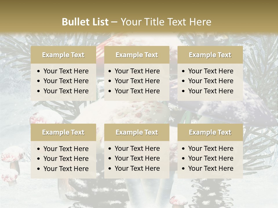 Muchomor Zima Niebieski PowerPoint Template