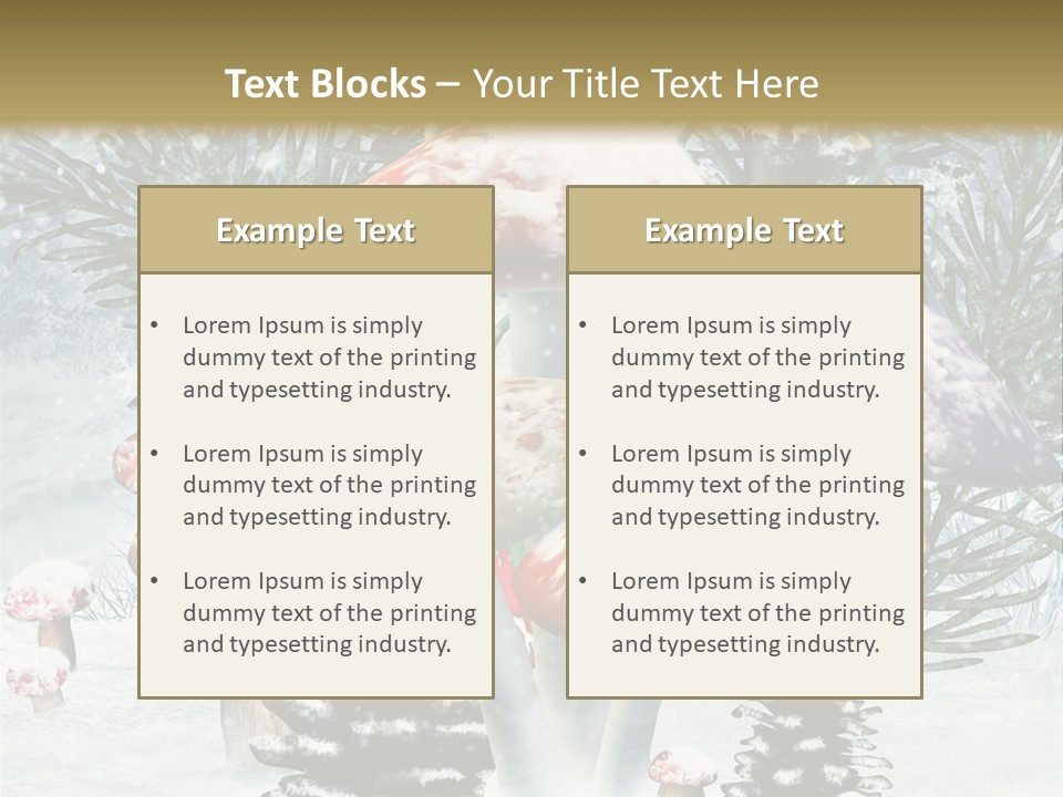 Muchomor Zima Niebieski PowerPoint Template
