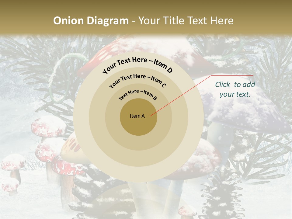 Muchomor Zima Niebieski PowerPoint Template