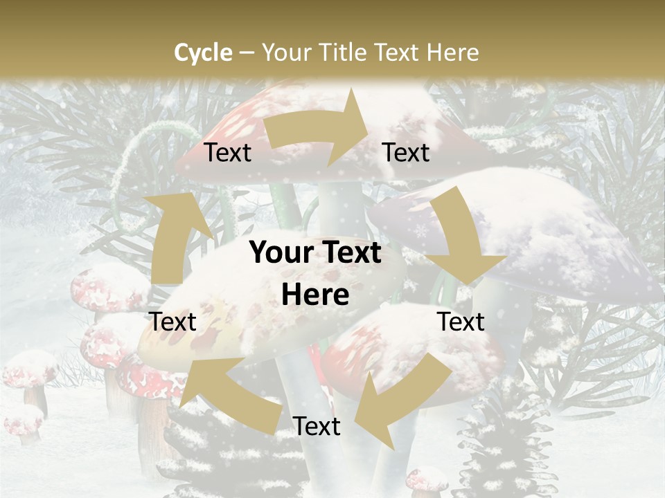 Muchomor Zima Niebieski PowerPoint Template