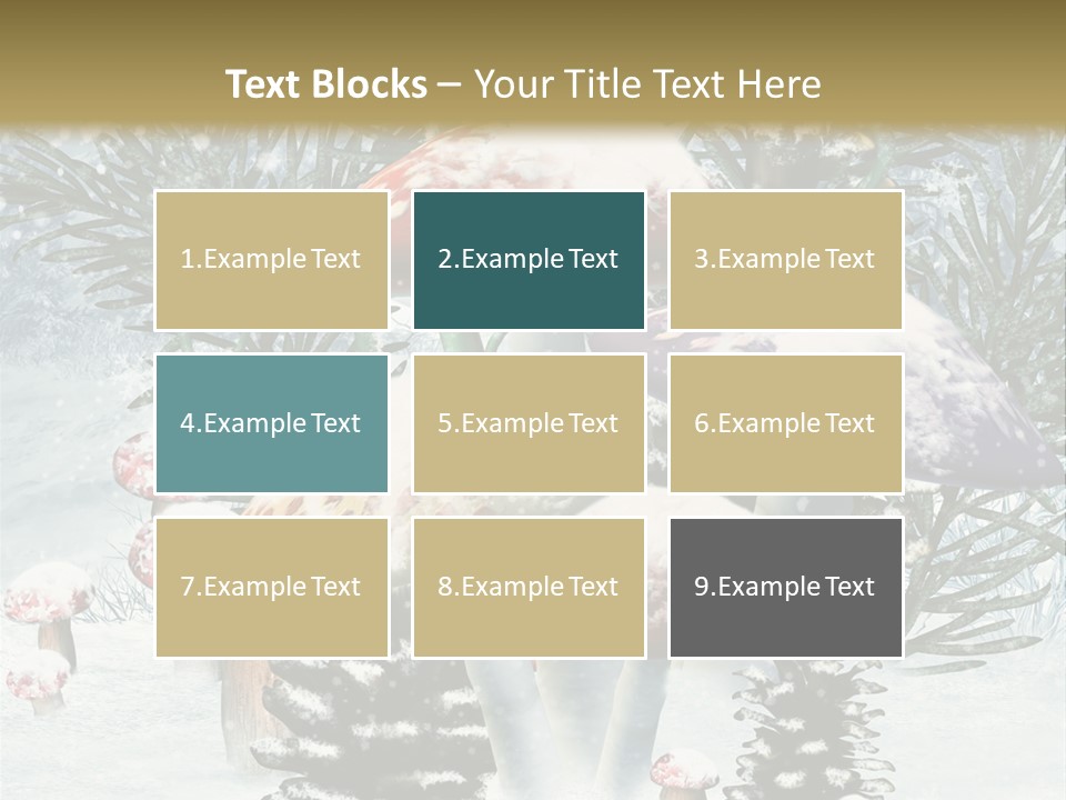 Muchomor Zima Niebieski PowerPoint Template