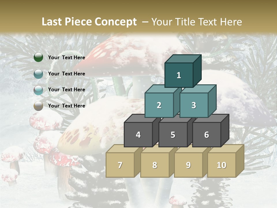 Muchomor Zima Niebieski PowerPoint Template