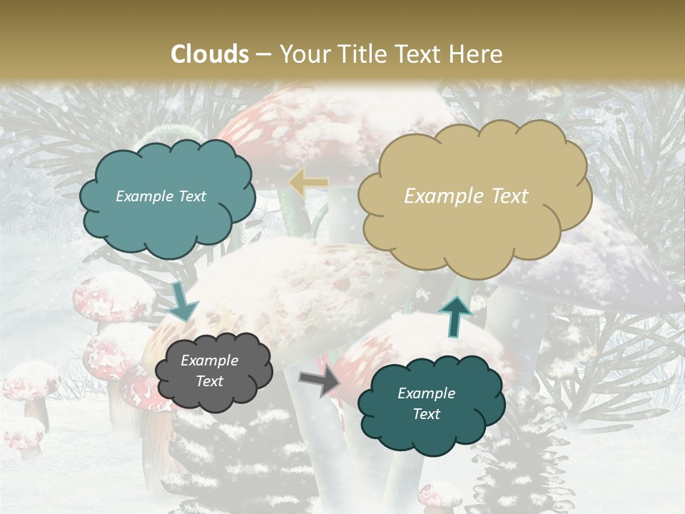 Muchomor Zima Niebieski PowerPoint Template