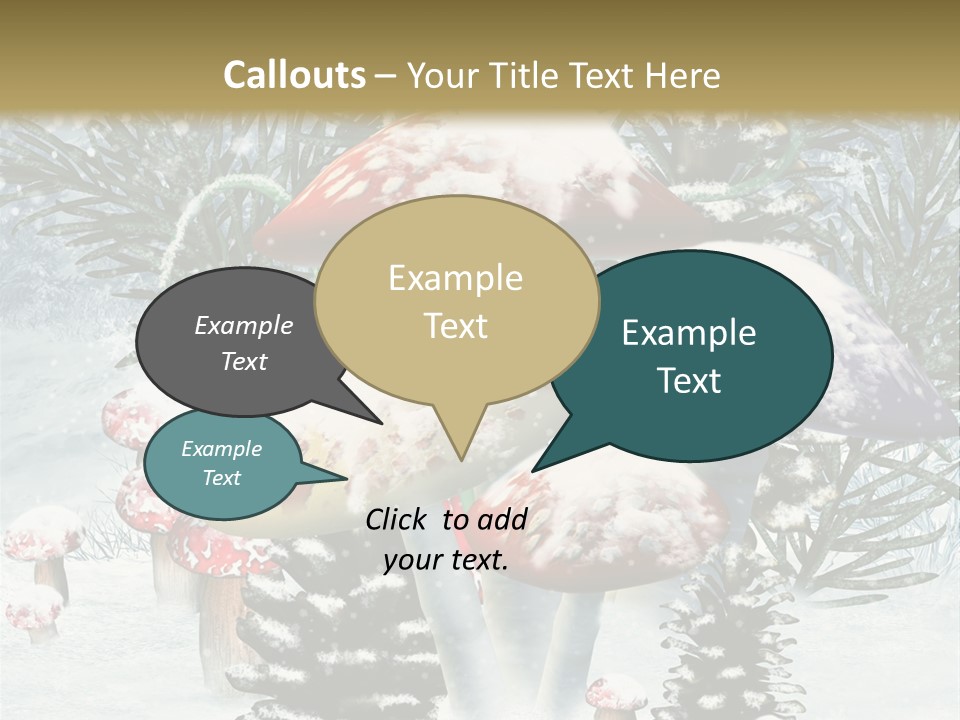 Muchomor Zima Niebieski PowerPoint Template