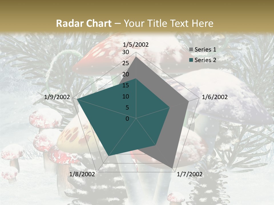 Muchomor Zima Niebieski PowerPoint Template