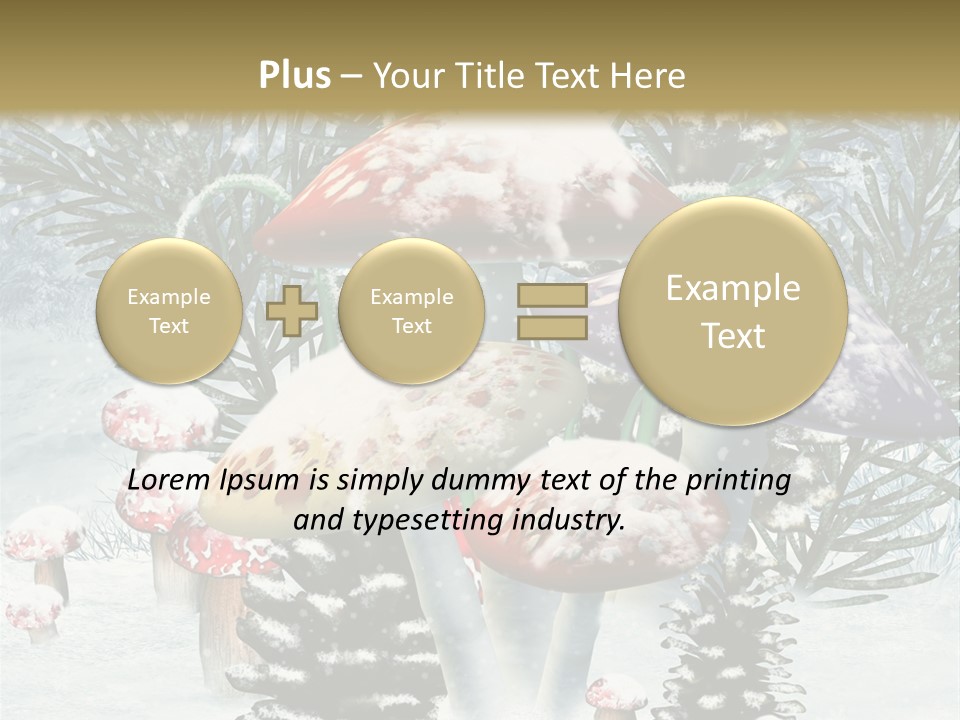 Muchomor Zima Niebieski PowerPoint Template