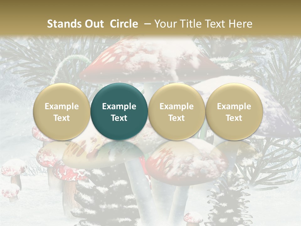 Muchomor Zima Niebieski PowerPoint Template