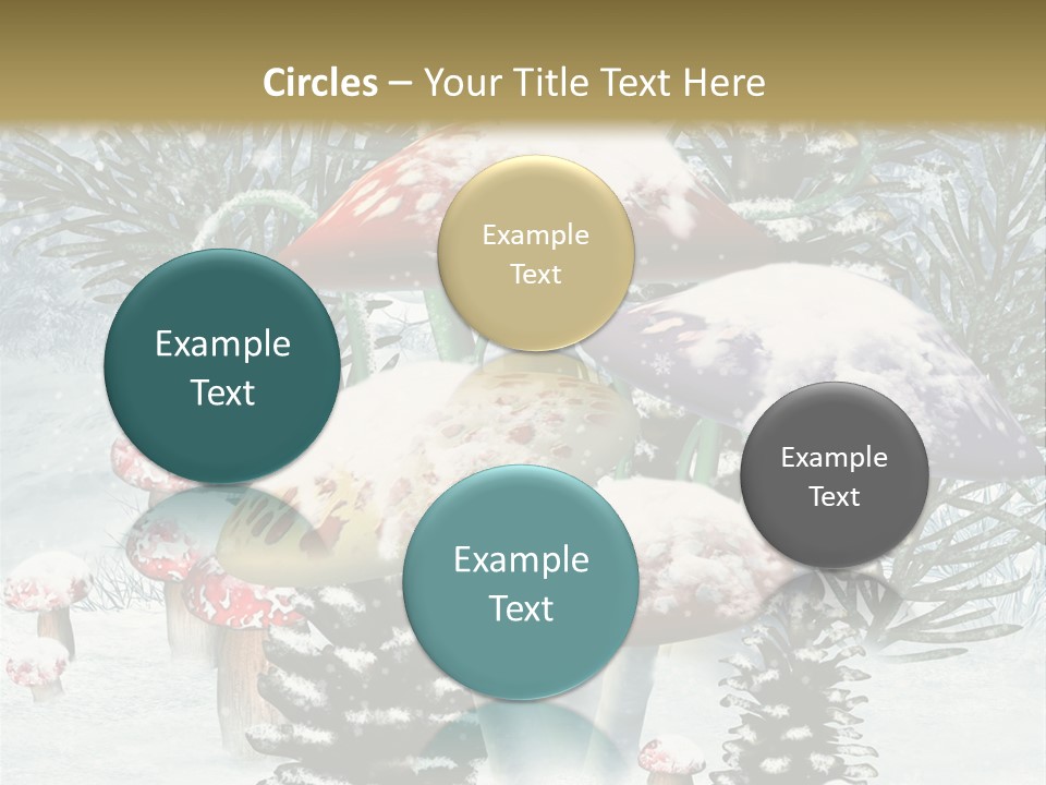 Muchomor Zima Niebieski PowerPoint Template