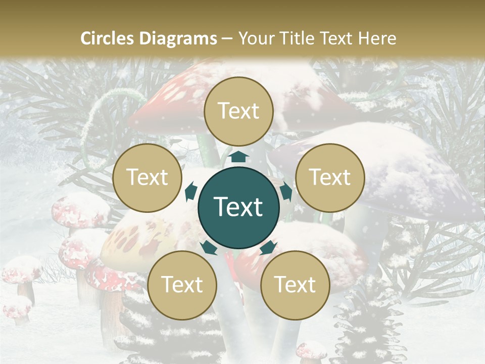 Muchomor Zima Niebieski PowerPoint Template