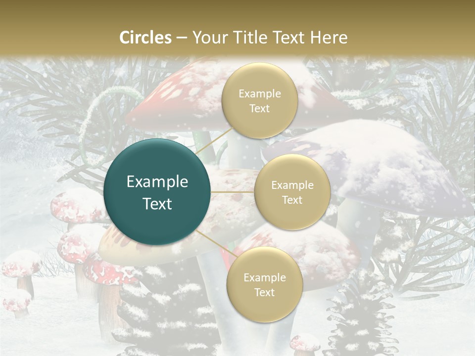 Muchomor Zima Niebieski PowerPoint Template