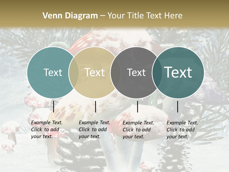 Muchomor Zima Niebieski PowerPoint Template