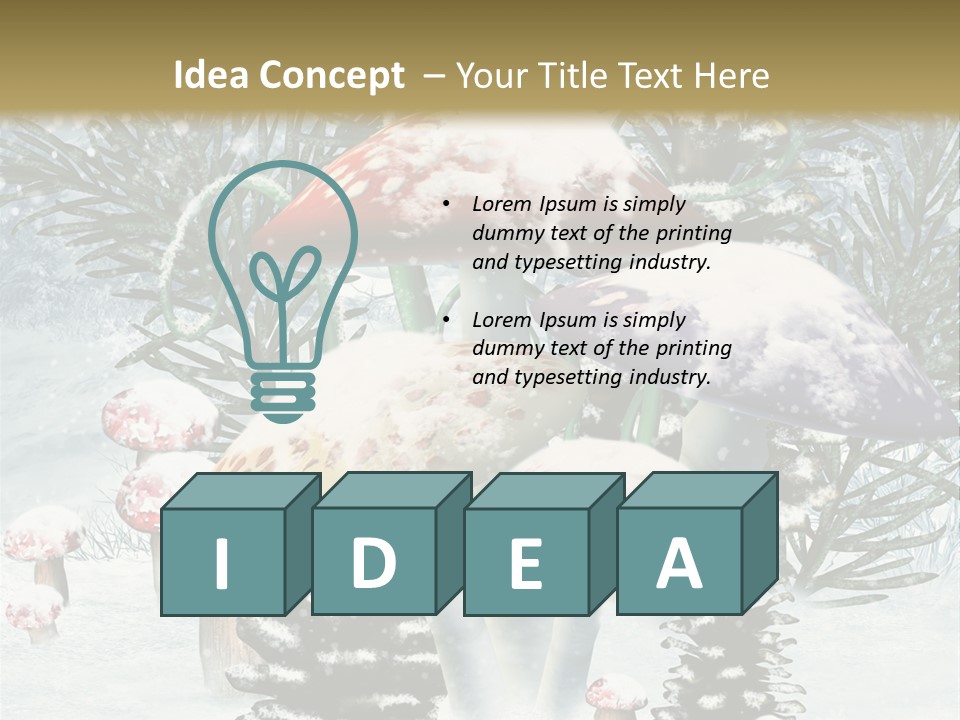 Muchomor Zima Niebieski PowerPoint Template