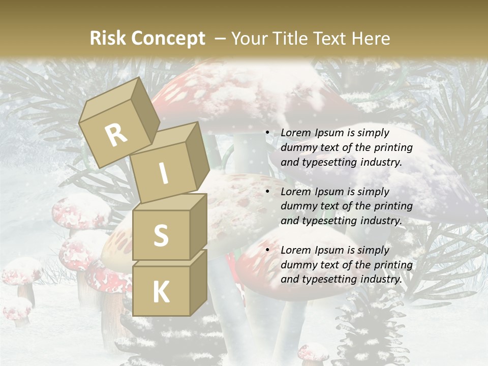 Muchomor Zima Niebieski PowerPoint Template