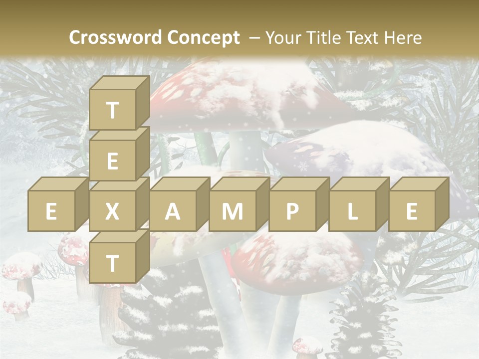 Muchomor Zima Niebieski PowerPoint Template