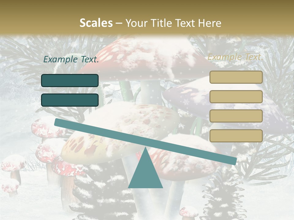 Muchomor Zima Niebieski PowerPoint Template