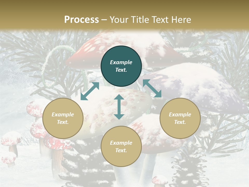 Muchomor Zima Niebieski PowerPoint Template