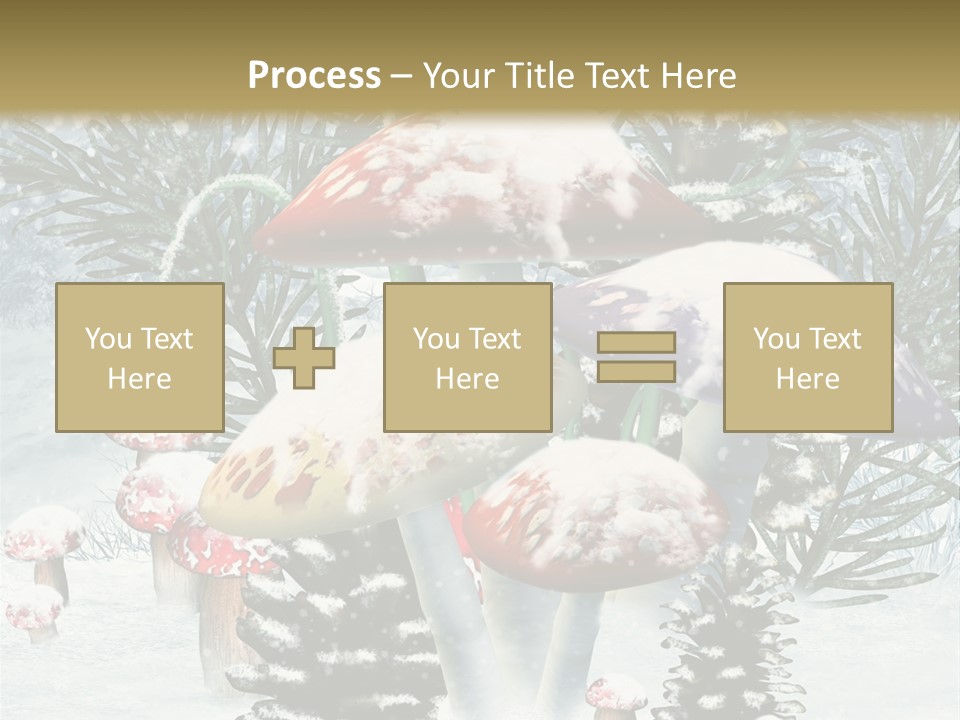 Muchomor Zima Niebieski PowerPoint Template