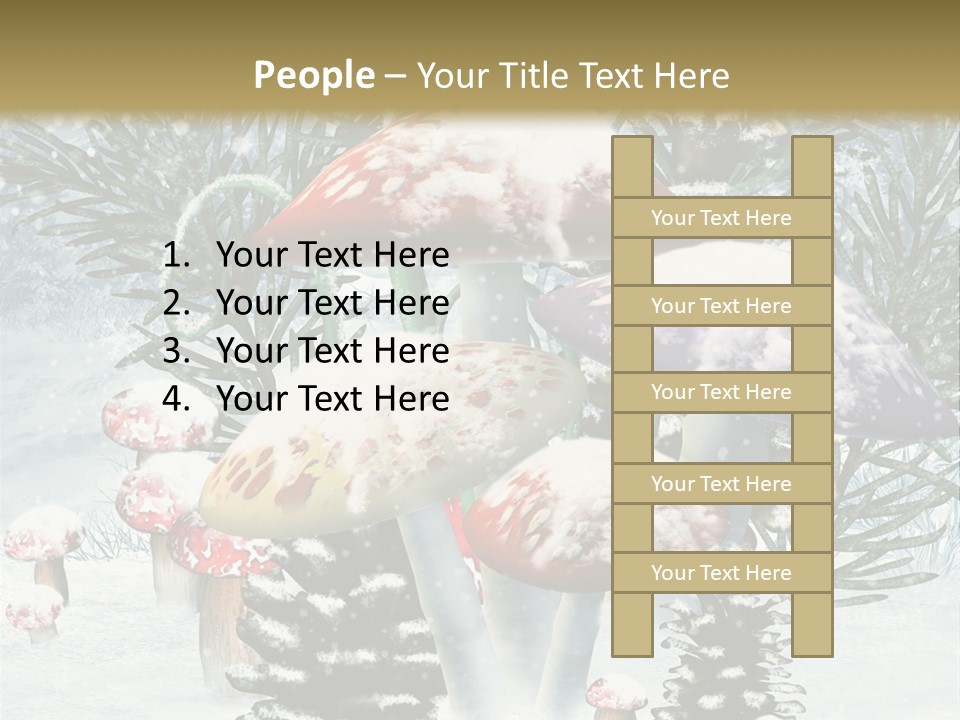 Muchomor Zima Niebieski PowerPoint Template