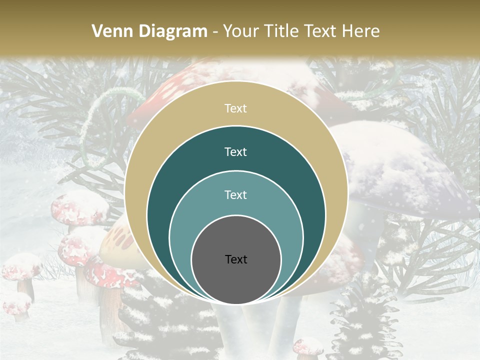 Muchomor Zima Niebieski PowerPoint Template