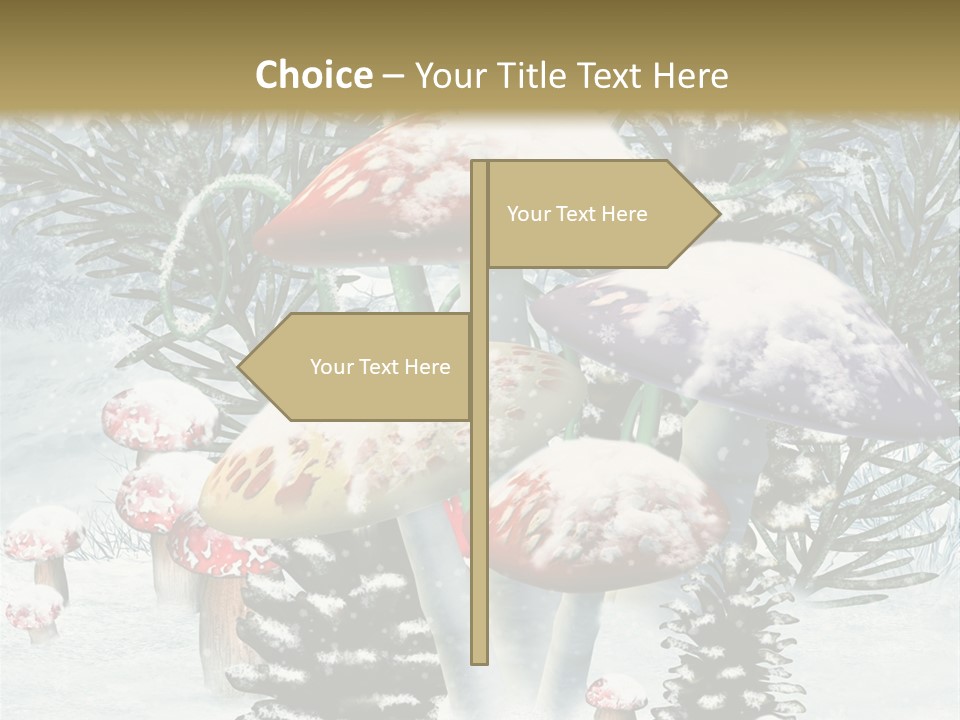 Muchomor Zima Niebieski PowerPoint Template